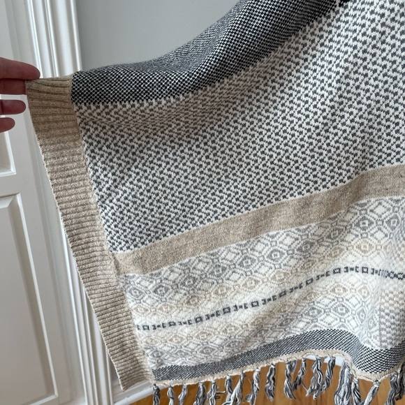 Sundance one size poncho cotton wool southwestern outerwear layer desert neutral - Picture 4 of 11